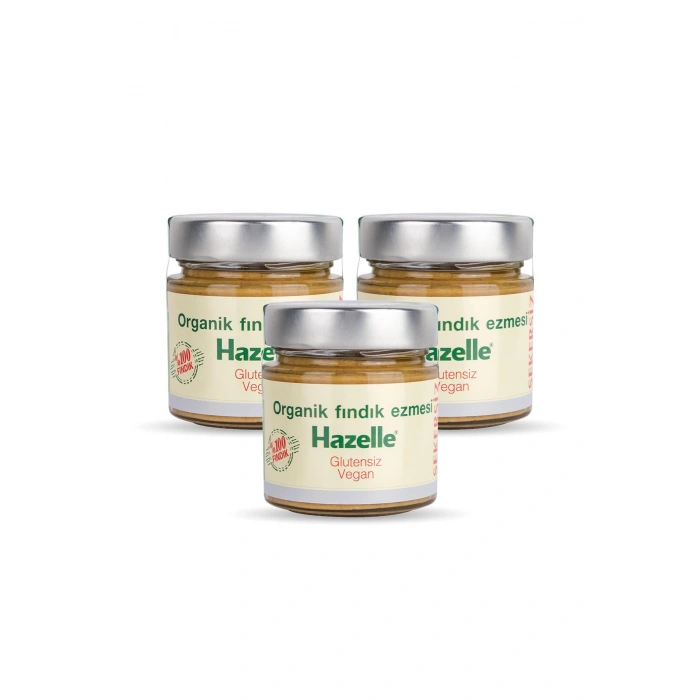 Hazelle Organik Şekersiz %100 Fındık Ezmesi 200 gr X3 Adet Avantaj Paket