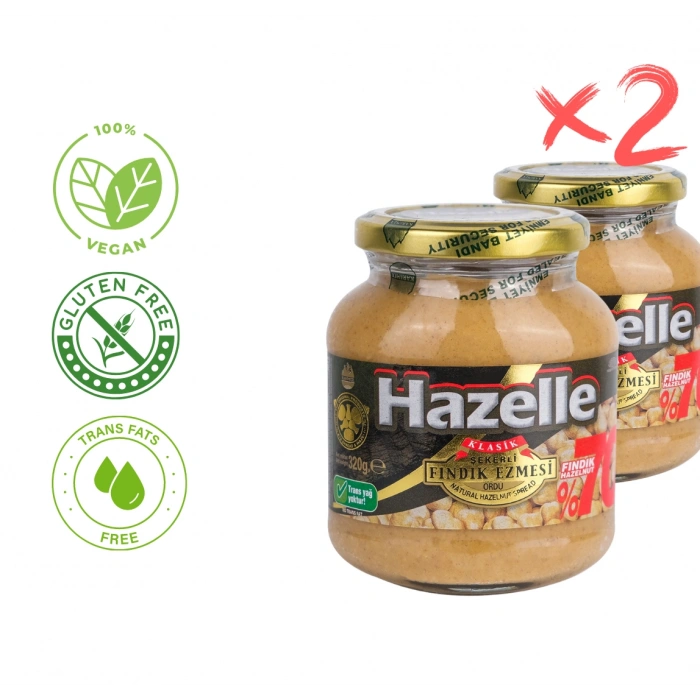 Hazelle Şekerli Fındık Ezmesi Glutensiz 320 gr X2 Adet Avantaj Paket