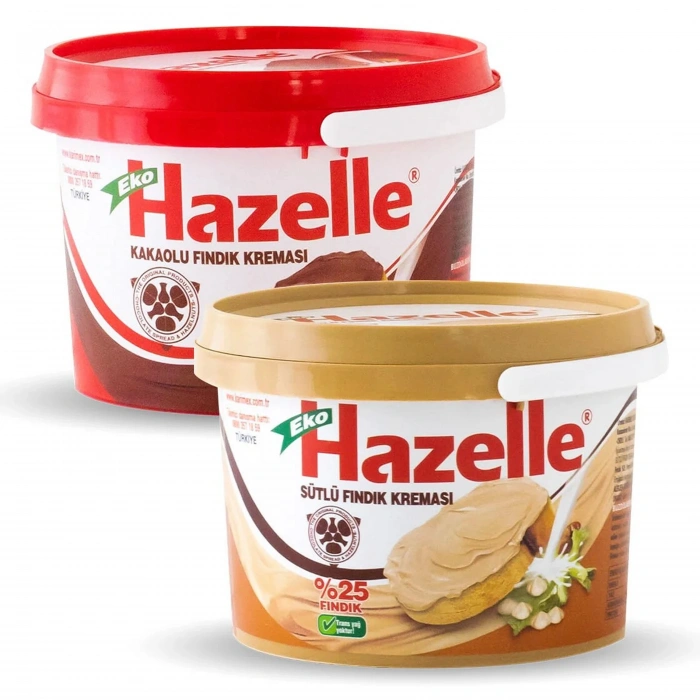 Hazelle Eko Sürülebilir Sütlü ve Kakaolu Fındık Kreması 400 gr X2 Avantaj Paket