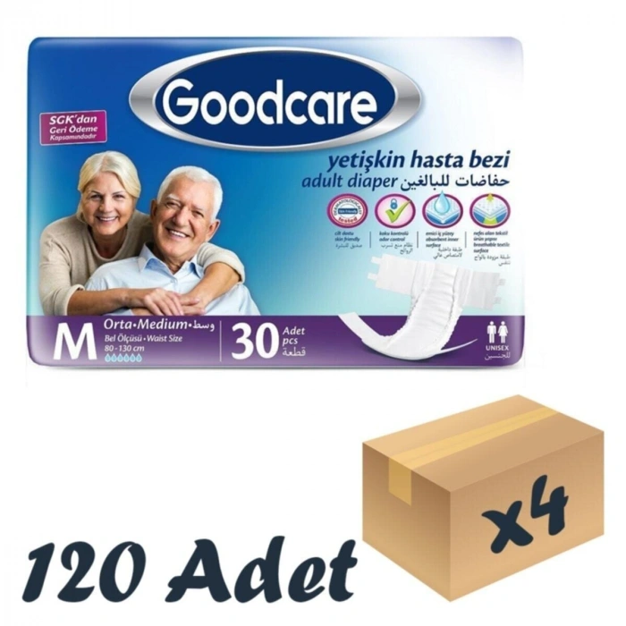 Bel Bantlı Yetişkin Hasta Bezi Medium 30 Lu 4 Paket 120 Adet