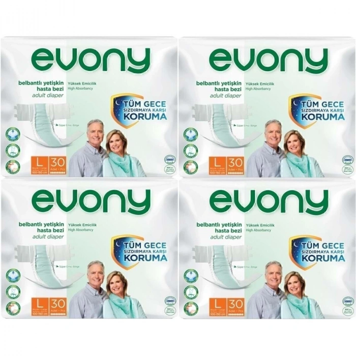 Hasta Bezi Yetişkin Bel Bantlı Tekstil Yüzey L-büyük Boy 120 Adet (4pk*30)