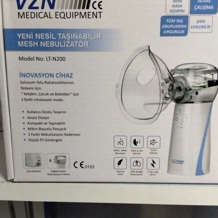 Taşınabilir Yeni Mesh Nebulizatör Şarjlı,Ayarlanabilir 3 Kademeli(LT-N200)