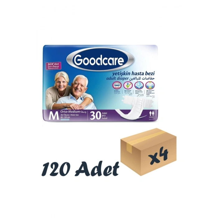 Bel Bantlı Yetişkin Hasta Bezi Medium 30 Lu 4 Paket 120 Adet