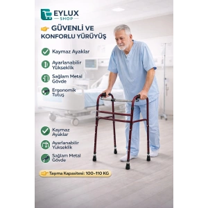 Hasta Yürüteci Walker Yürüteç 4 Ayaklı Metal 22 mm Yürüteç Ayarlanabilir Boy Walking Aid Product