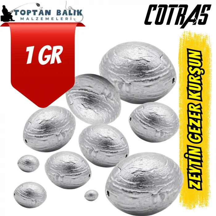 Zeytin Gezer Kurşun Olta Ağırlığı - 1 gr (1 kg Paket)