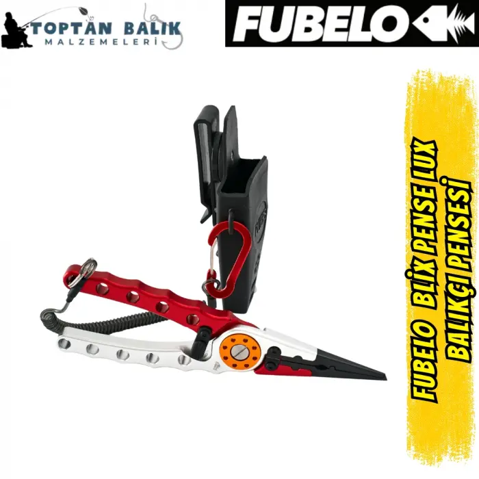 Fubelo Blix Pense Lux Paslanmaz Çok Amaçlı Balıkçı Pensesi - Kırmızı