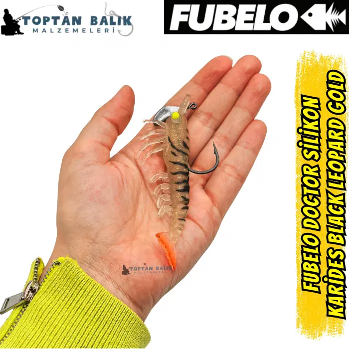 Fubelo Doctor Karides Yapay Maket Yem - Black Leopard Gold 90 mm 14.5 g