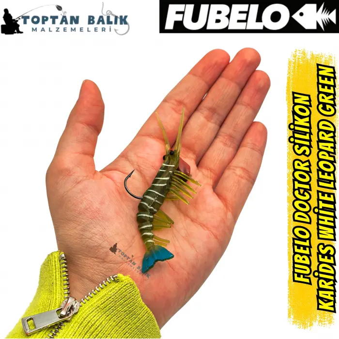 Fubelo Doctor Karides Yapay Maket Yem - White Leopard Green 75 mm 6.5 g