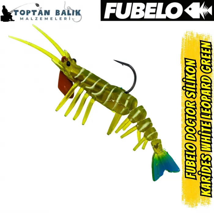 Fubelo Doctor Karides Yapay Maket Yem - White Leopard Green 75 mm 6.5 g