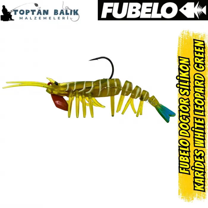Fubelo Doctor Karides Yapay Maket Yem - White Leopard Green 75 mm 6.5 g