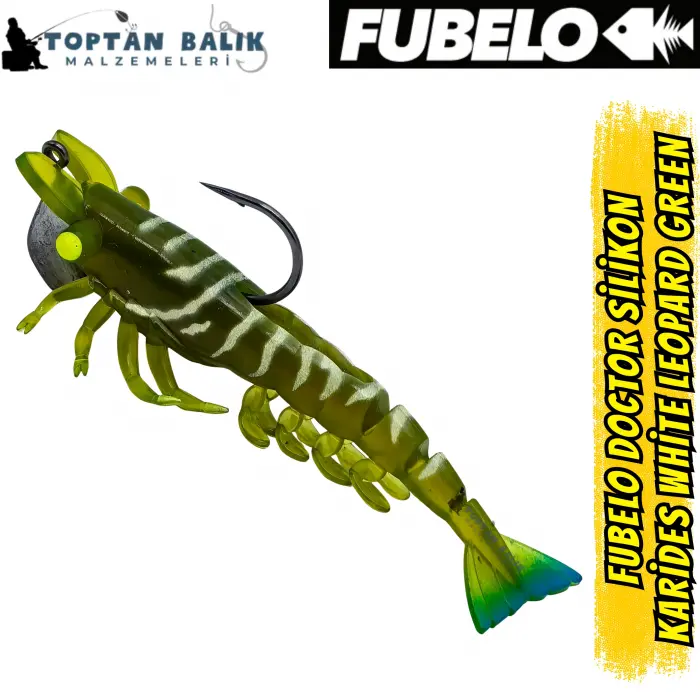 Fubelo Doctor Karides Yapay Maket Yem - White Leopard Green 90 mm 14.5 g