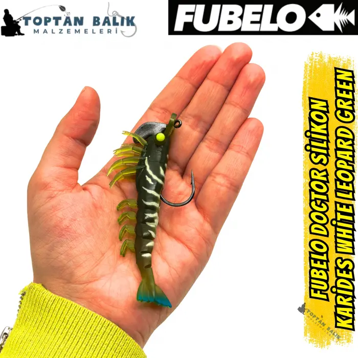 Fubelo Doctor Karides Yapay Maket Yem - White Leopard Green 90 mm 14.5 g