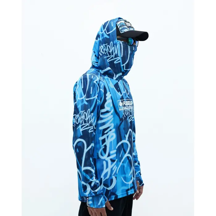 Fubelo Pro Drift Deep Performance Teknik Outdoor ve Bisiklet Tişörtü - Mavi (2XL Beden)