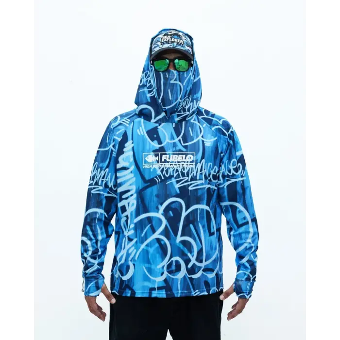 Fubelo Pro Drift Deep Performance Teknik Outdoor ve Bisiklet Tişörtü - Mavi (2XL Beden)