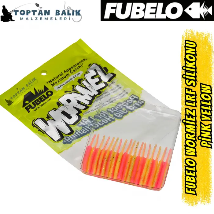 Fubelo Wormiez LRF Silikon Yemi - Pink Yellow (5.2 cm / 18 Adet)