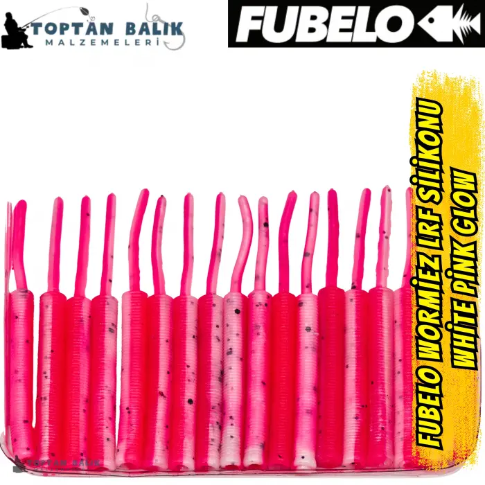 Fubelo Wormiez LRF Silikon Yemi - White Pink Glow 5.2 cm (18 Adet)