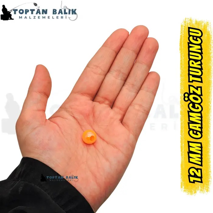 İthal Camgöz Turuncu Sazan Balık Boncuğu 12 mm (İç Çap: 4.3 mm) - 500 Gr Paket