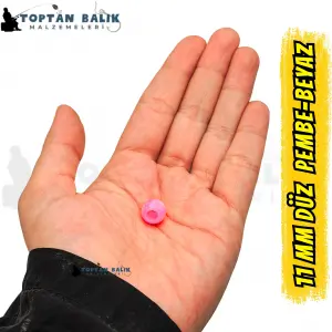 Beyaz-Pembe Sazan Balık Boncuğu 11 mm (İç Çap: 5 mm) - 500 Gr Paket