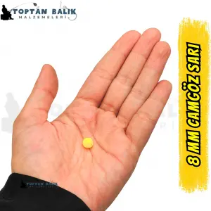 İthal Camgöz Sarı Sazan Balık Boncuğu 8 mm (İç Çap: 3.5 mm) - 500 Gr Paket