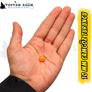İthal Camgöz Turuncu Sazan Balık Boncuğu 10 mm (İç Çap: 3.5 mm) - 500 Gr Paket