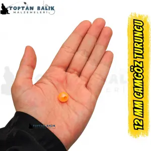 İthal Camgöz Turuncu Sazan Balık Boncuğu 12 mm (İç Çap: 4.3 mm) - 500 Gr Paket