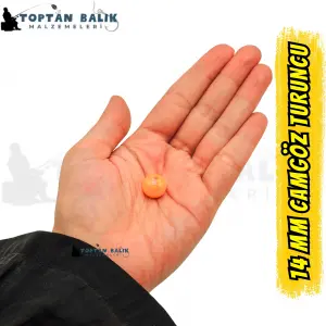 İthal Camgöz Turuncu Sazan Balık Boncuğu 14 mm (İç Çap: 2.5 mm) - 500 Gr Paket
