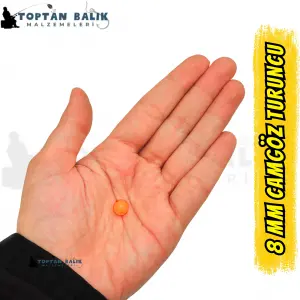 İthal Camgöz Turuncu Sazan Balık Boncuğu 8 mm (İç Çap: 3.5 mm) - 500 Gr Paket