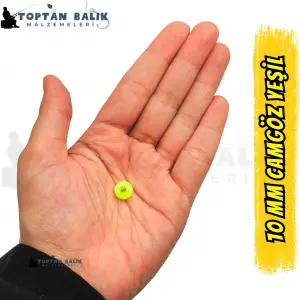 İthal Camgöz Yeşil Sazan Balık Boncuğu 10 mm (İç Çap: 3.5 mm) - 500 Gr Paket