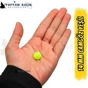 İthal Camgöz Yeşil Sazan Balık Boncuğu 14 mm (İç Çap: 2.5 mm) - 500 Gr Paket