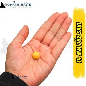 Sarı Sazan Balık Boncuğu 14 mm (İç Çap: 2.5 mm) - 500 Gr Paket