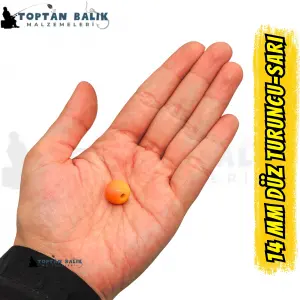 Turuncu-Sarı Sazan Balık Boncuğu 14 mm (İç Çap: 2.5 mm) - 500 Gr Paket