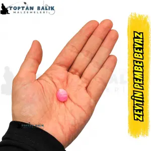 Zeytin Formunda Pembe-Beyaz Sazan Balık Boncuğu 15 x 11.5 mm (İç Çap: 3 mm) - 500 Gr Paket
