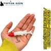 Fırsat Paketi: Turna Silikonu 10cm 18gr - Kırmızı Kafa Beyaz (5’li Set)