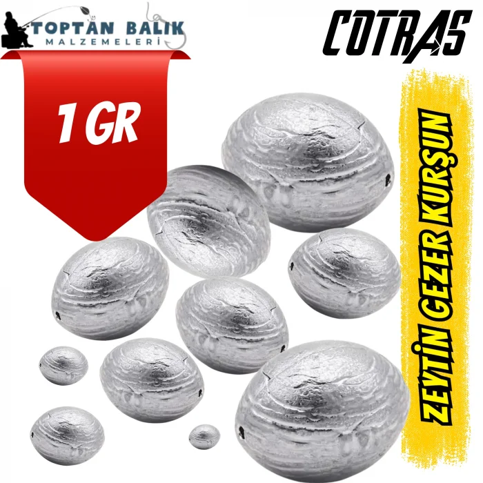 Zeytin Gezer Kurşun Olta Ağırlığı - 1 gr (1 kg Paket)