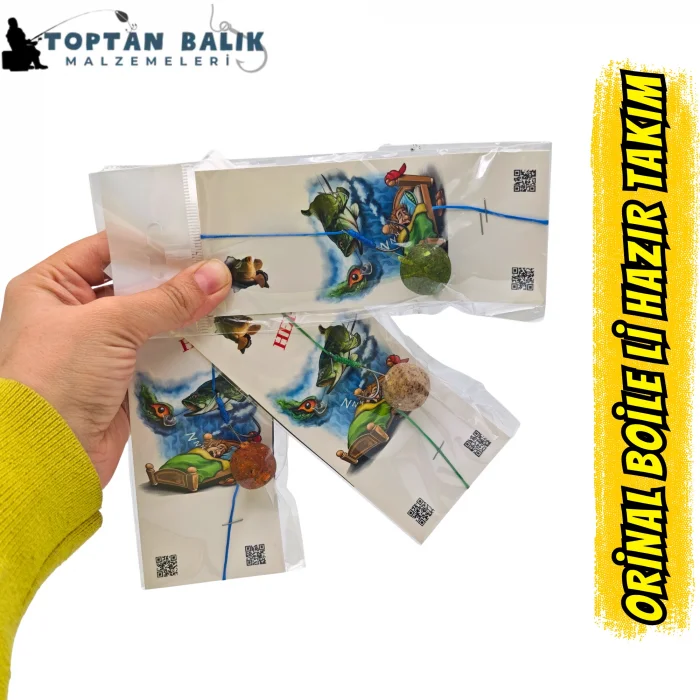 Orijinal Boilieli Hazır Sazan Düzenek Takımı – Profesyonel Rig İpli