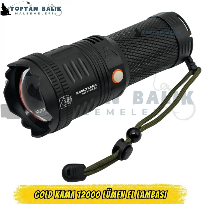 Gold Kama GK-101 12000 Lümen Ultra Güçlü Şarjlı LED El Feneri