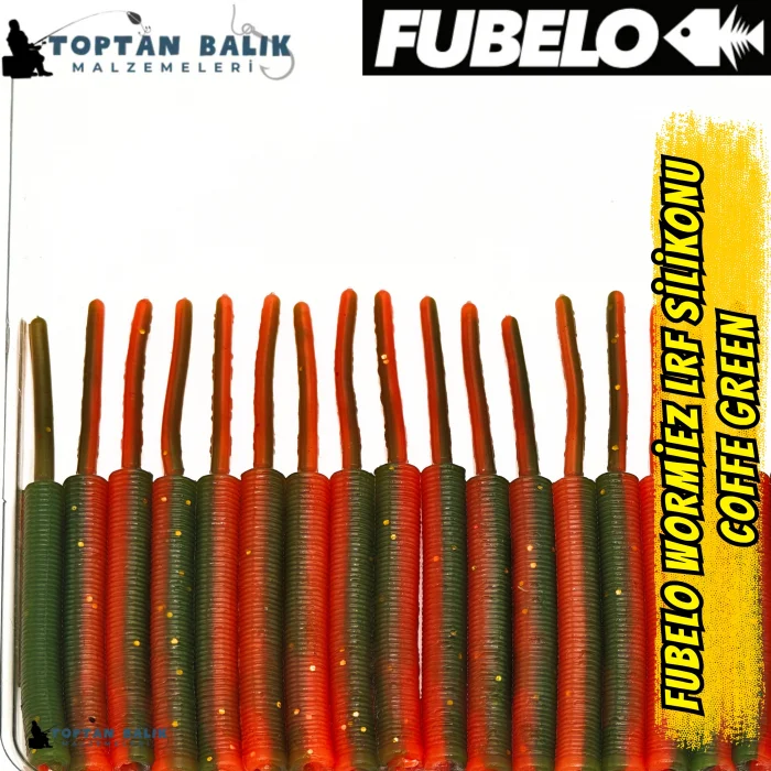 Fubelo Wormiez LRF Silikon Yemi - Coffe Green (5.2 cm / 18 Adet)