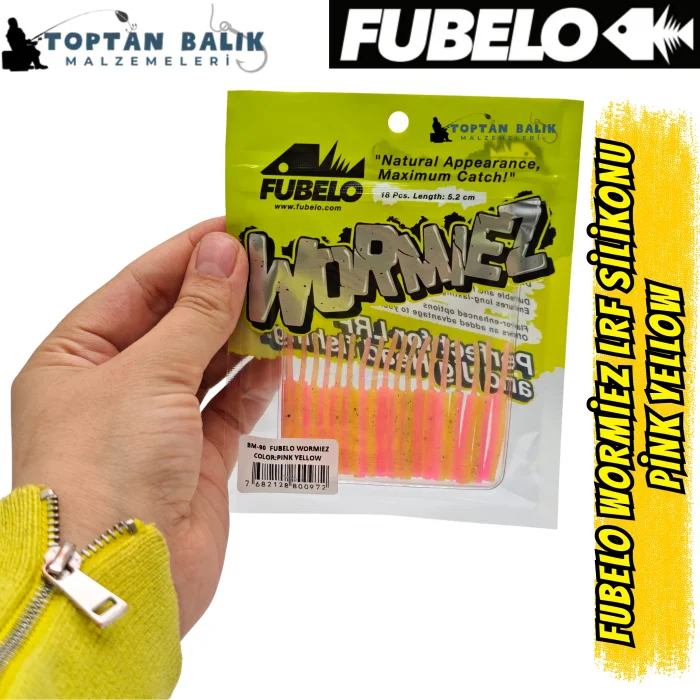 Fubelo Wormiez LRF Silikon Yemi - Pink Yellow (5.2 cm / 18 Adet)