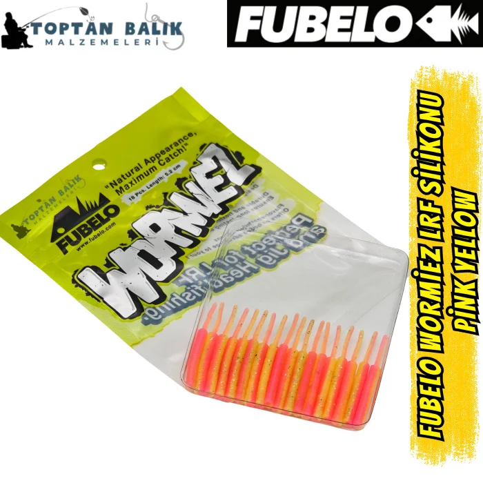 Fubelo Wormiez LRF Silikon Yemi - Pink Yellow (5.2 cm / 18 Adet)