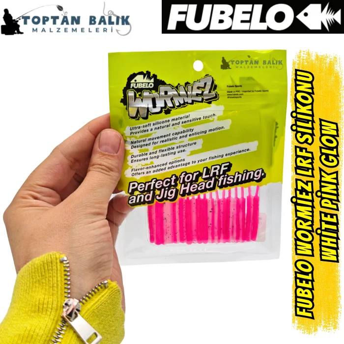 Fubelo Wormiez LRF Silikon Yemi - White Pink Glow 5.2 cm (18 Adet)