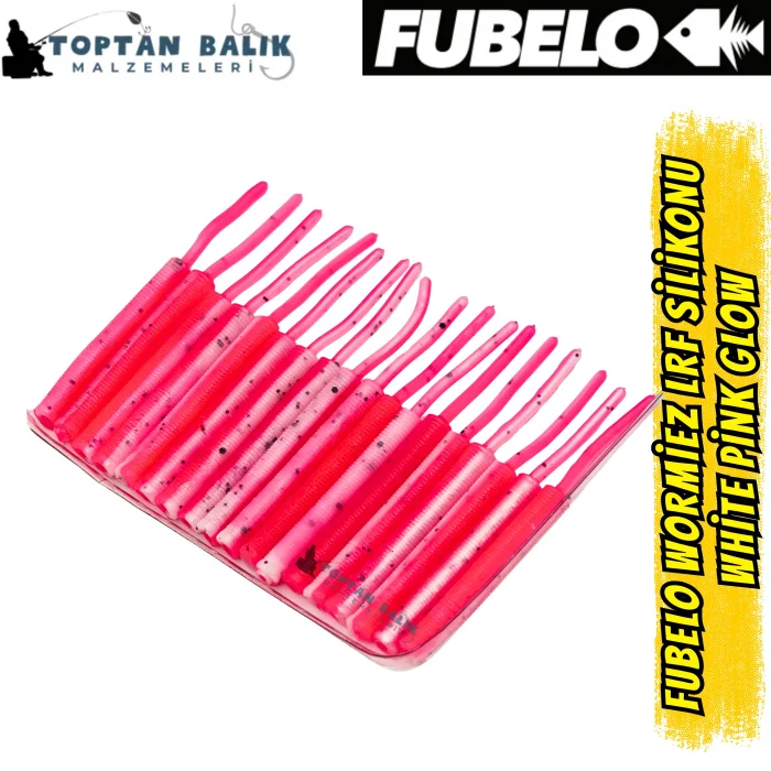 Fubelo Wormiez LRF Silikon Yemi - White Pink Glow 5.2 cm (18 Adet)