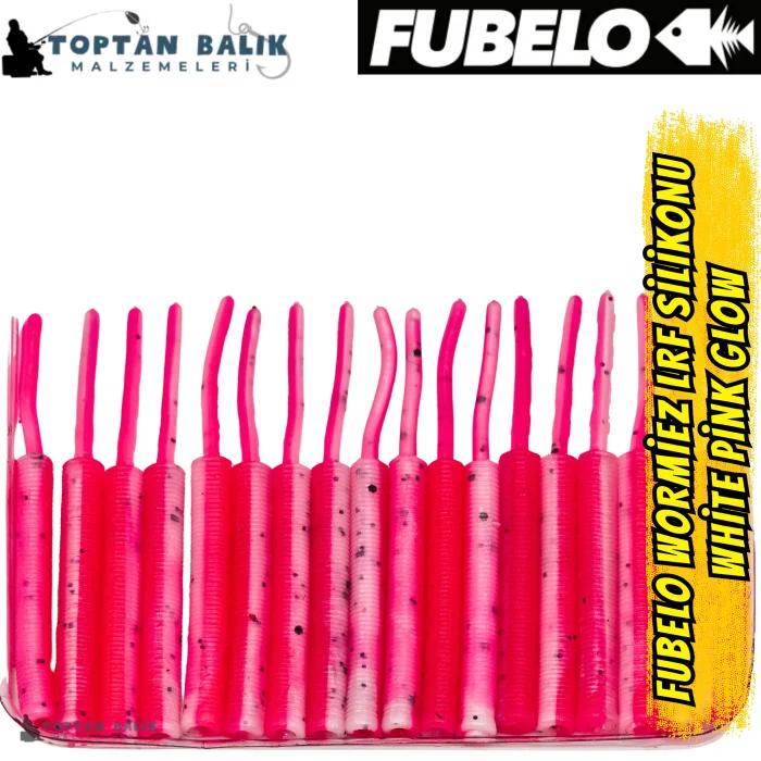 Fubelo Wormiez LRF Silikon Yemi - White Pink Glow 5.2 cm (18 Adet)