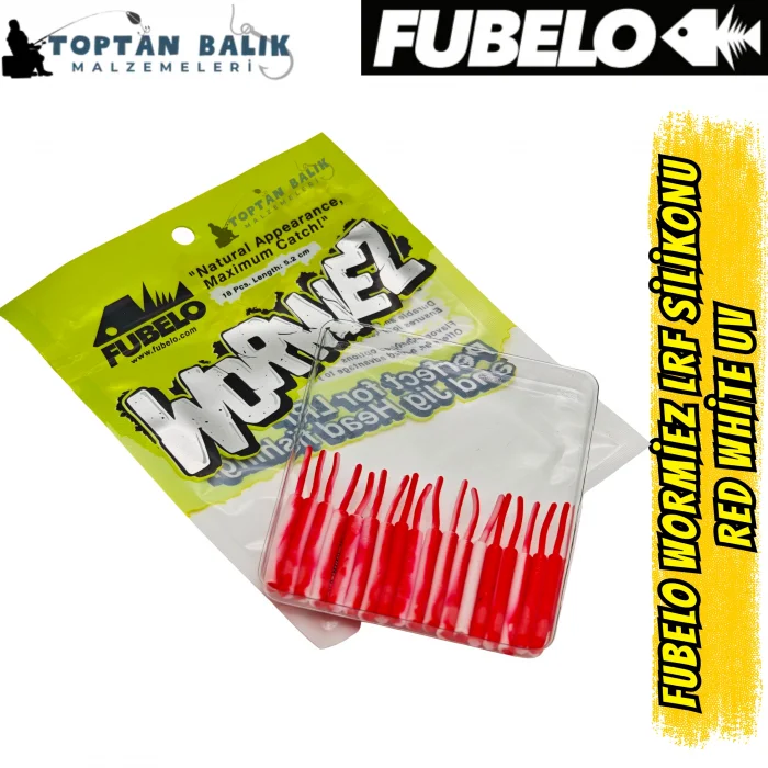 Fubelo Wormiez LRF Silikon Yemi - Red White UV (5.2 cm / 18 Adet)