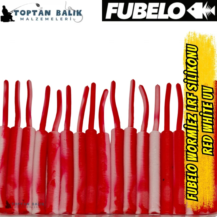 Fubelo Wormiez LRF Silikon Yemi - Red White UV (5.2 cm / 18 Adet)