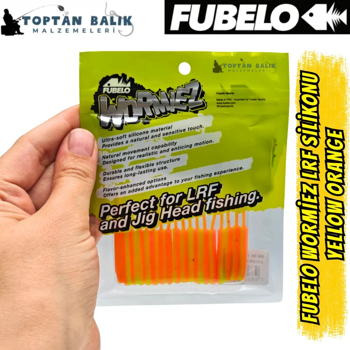 Fubelo Wormiez LRF Silikon Yemi - Yellow Orange (5.2 cm / 18 Adet)