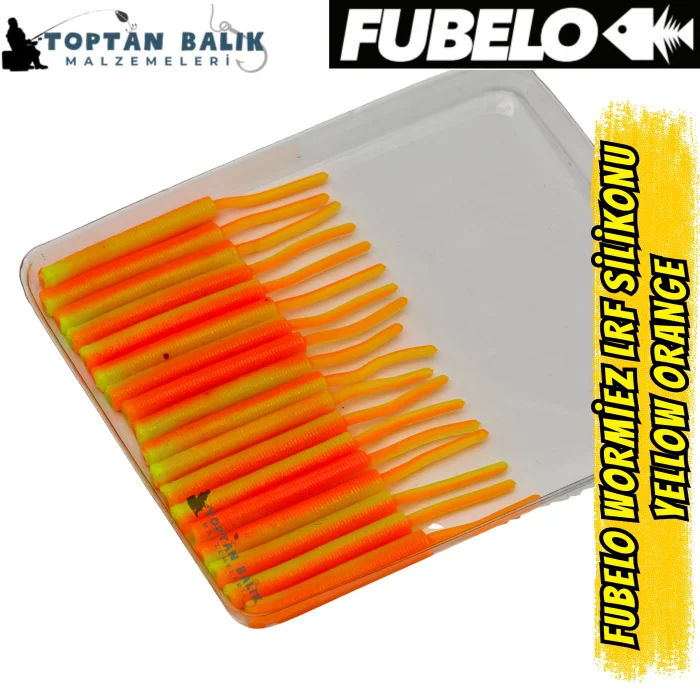 Fubelo Wormiez LRF Silikon Yemi - Yellow Orange (5.2 cm / 18 Adet)