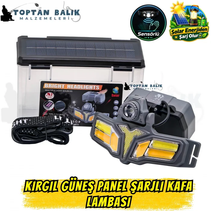 Kırgıl Solar Kutulu Sensörlü Şarjlı Kafa Lambası