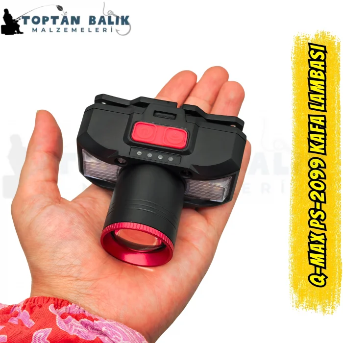Q-Max PS-2099 1500 Lümen Sensörlü Şarjlı Kafa Lambası
