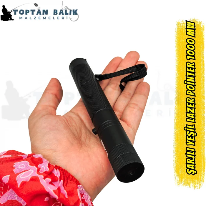 Şarjlı Yeşil Lazer Pointer 1000 mW - 10 Km Menzilli