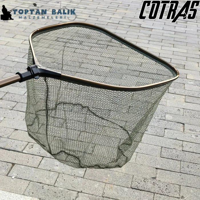 Teleskopik Alüminyum Balıkçı Kepçesi (Silikon Fileli) - 50x50 cm
